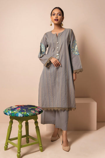 Khaadi IS22102 Grey Summer Lawn 2022 Online Shopping